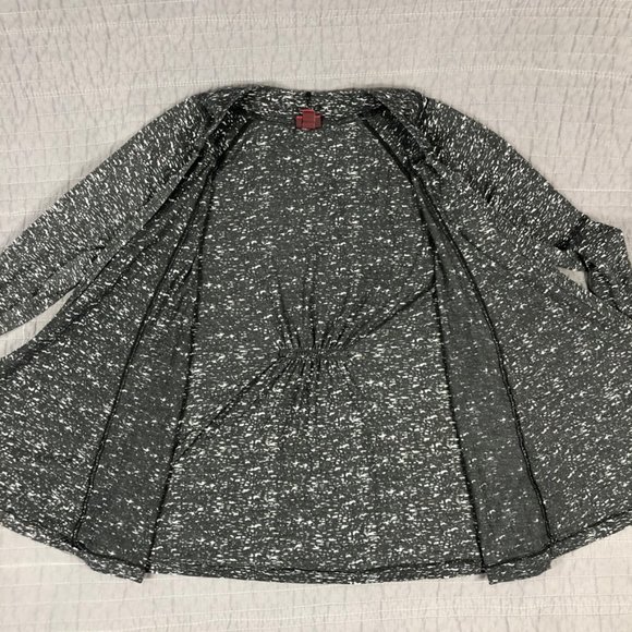 4/$15 Waterfall Cardigan Women Large Black Heather T Shirt Knit Waterfall Jacket - Picture 2 of 16